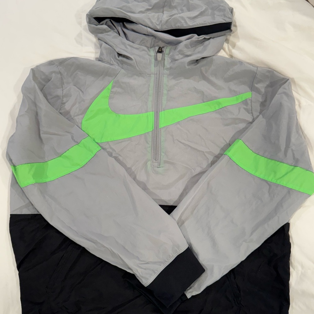 Nike Light Gray Jacket with Subtle Green Highlights